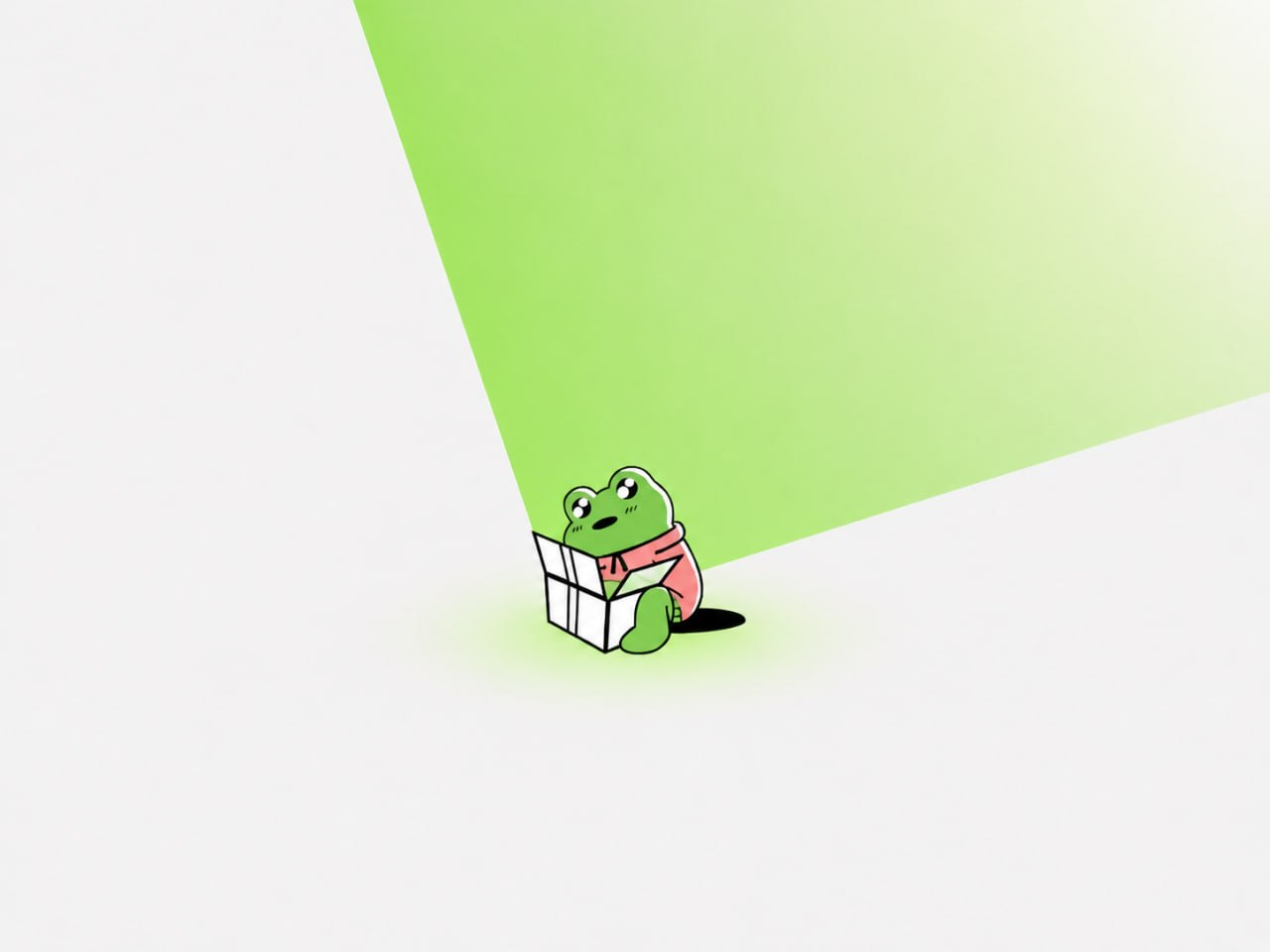 Froggy reading a map, investigating clues